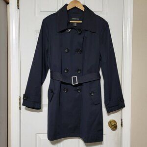 London Fog Black Double Breasted Belted Trench Coat